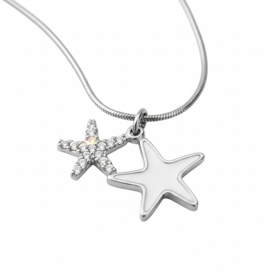 Ocean Starfish Necklace Perth Australia Houseofhide with gold starfish pendant.