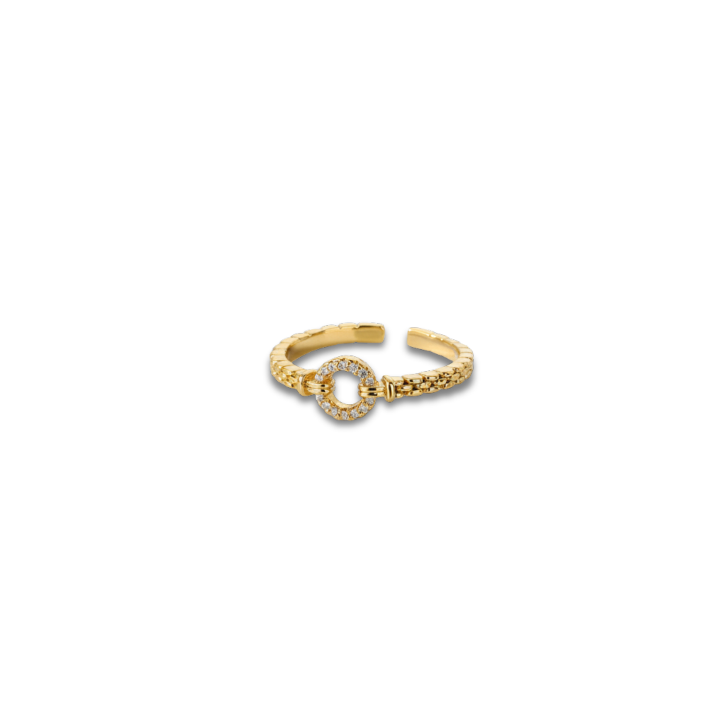 Rebel Shine Zircon Chain Ring Perth Australia House of Hide gold chain ring with zircon stone