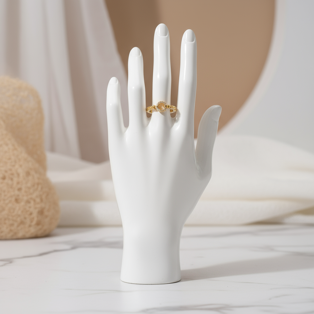 Gold Rebel Shine Zircon Chain Ring bold chain link ring with sparkle Perth Australia jewellery