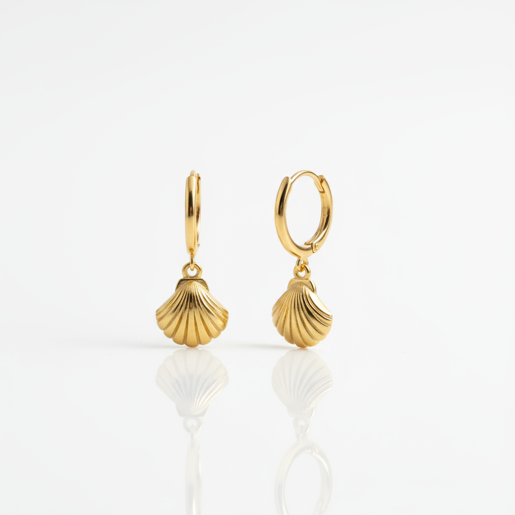 Trendy gold coastal hoops reflecting sunlit elegance – Seaside Bay Earrings Perth Australia Houseofhide
