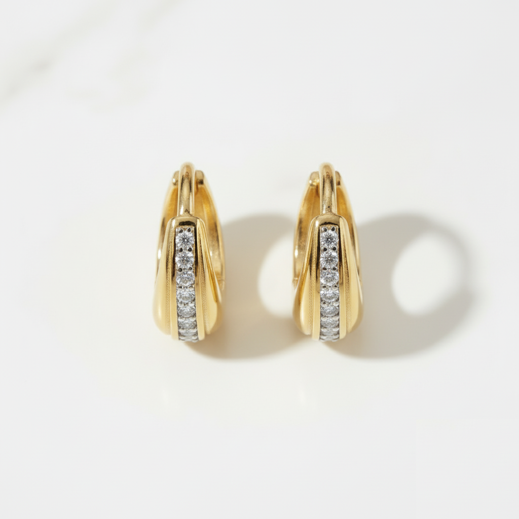 Serenity Tropical Earrings Perth Australia House of Hide gold tropical hoops