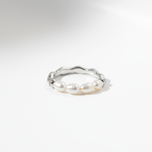 Silver Drift Pearl Ring Perth Australia Houseofhide – silver band with natural freshwater pearls