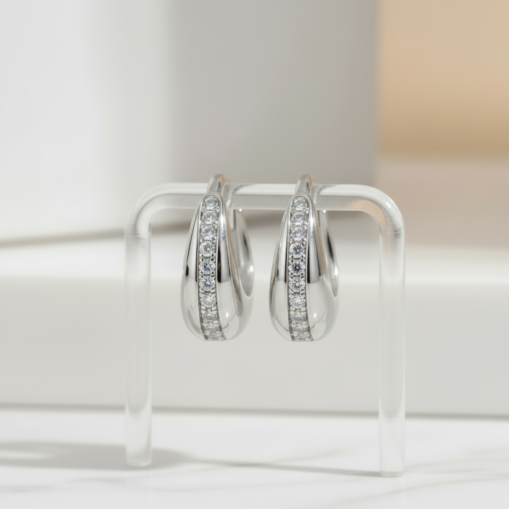 House of Hide Silver Summer Breeze Earrings minimalist sterling silver hoops jewellery Australia