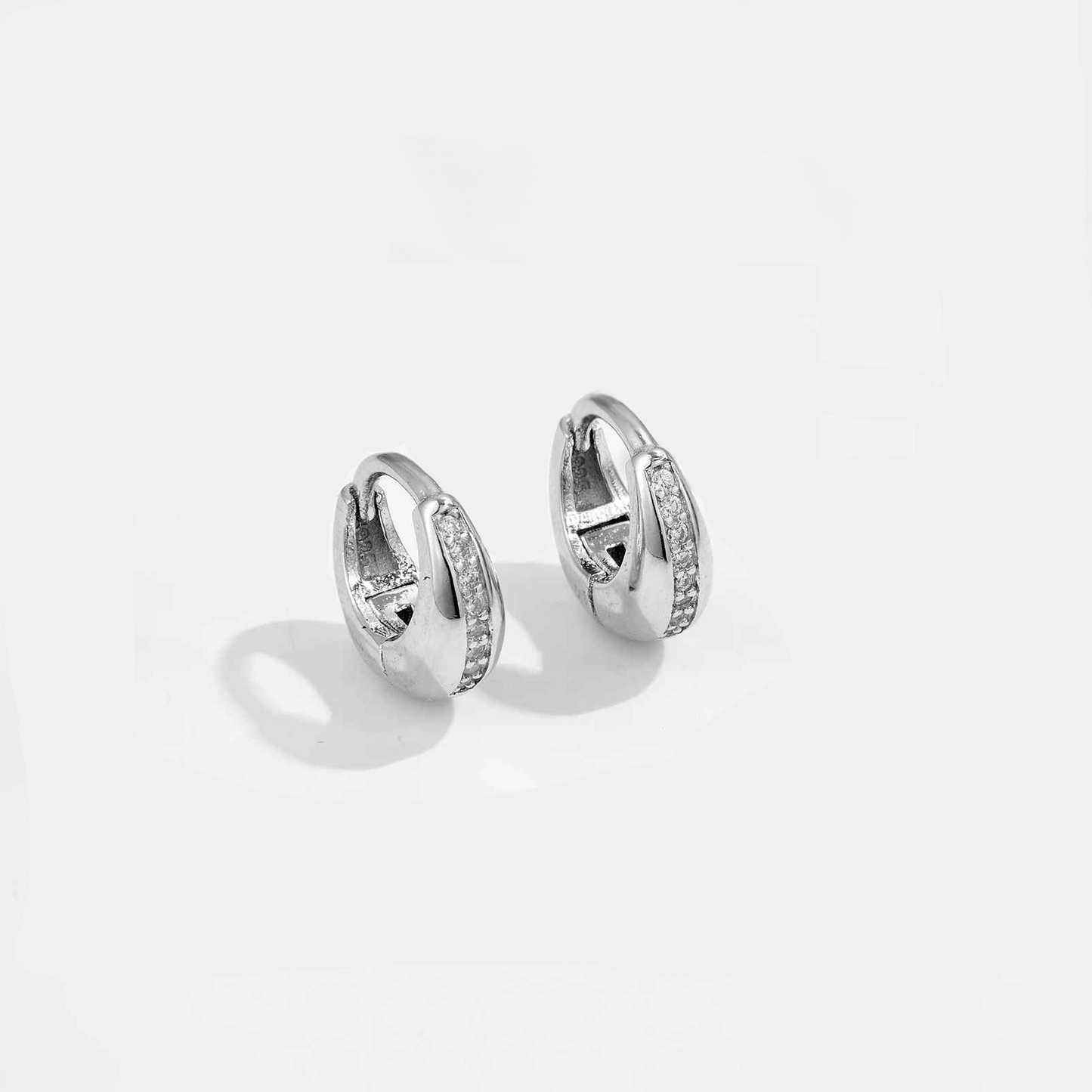 Silver Summer Breeze Earrings Perth Australia House of Hide 925 silver hoops with zircon stones
