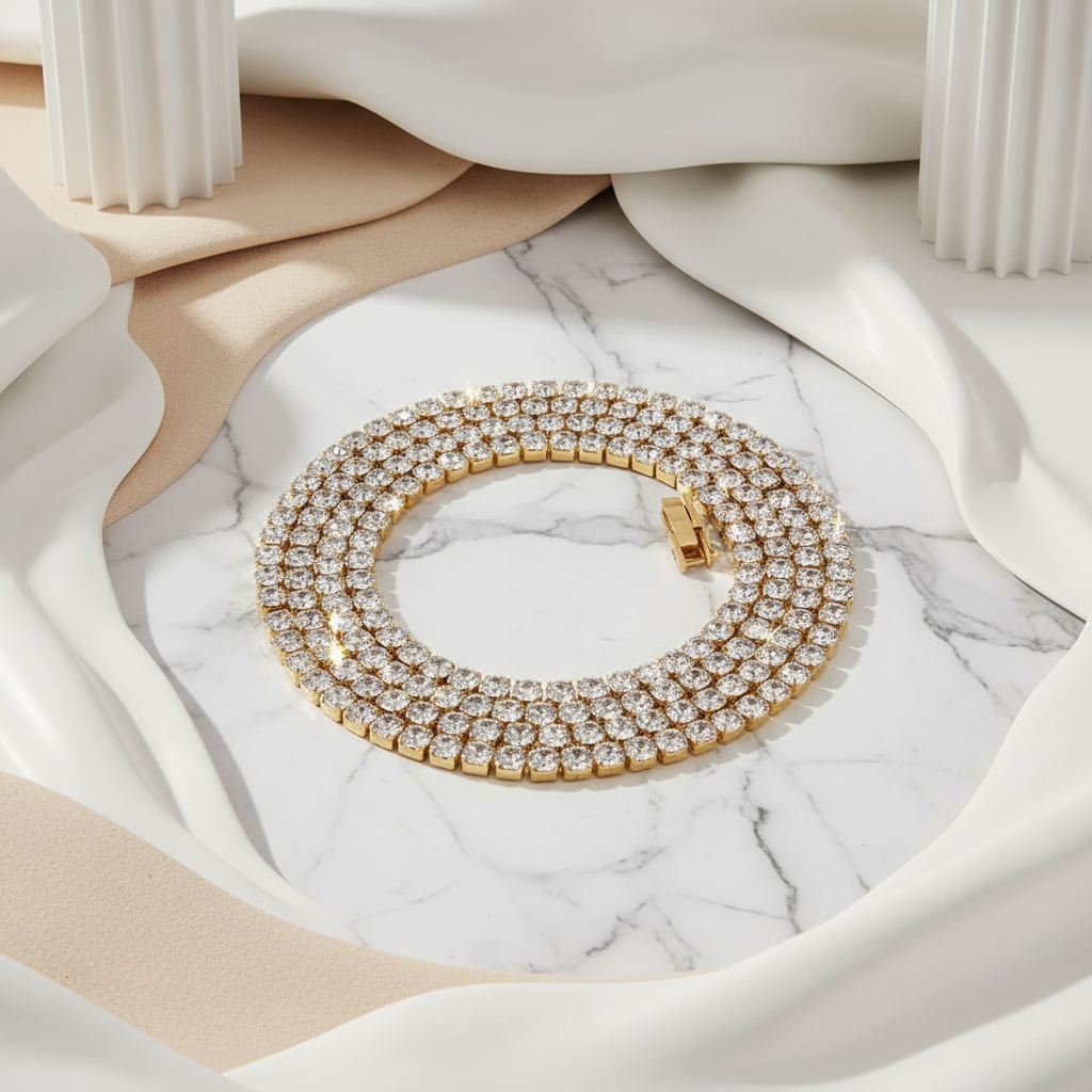 House of Hide Solar Ice Chain Australian streetwear inspired gold necklace with timeless shine and durability