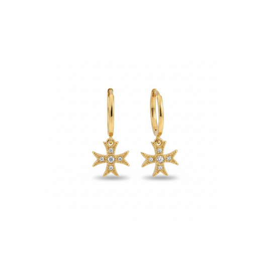 Sun and star charm gold earrings – shimmering Solar Mirage Earrings Houseofhide
