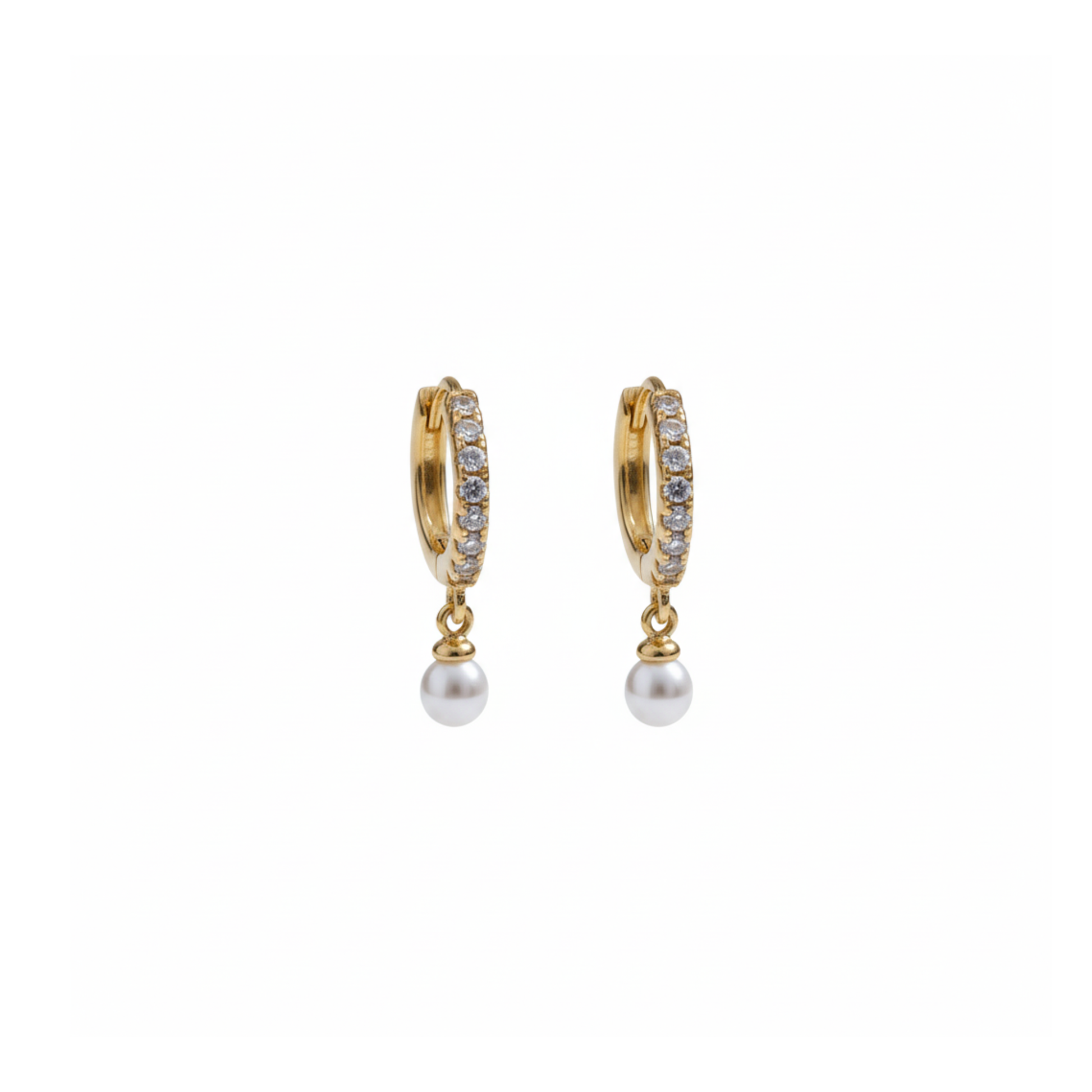 Handcrafted gold and pearl hoop earrings Perth Australia House of Hide timeless boho design