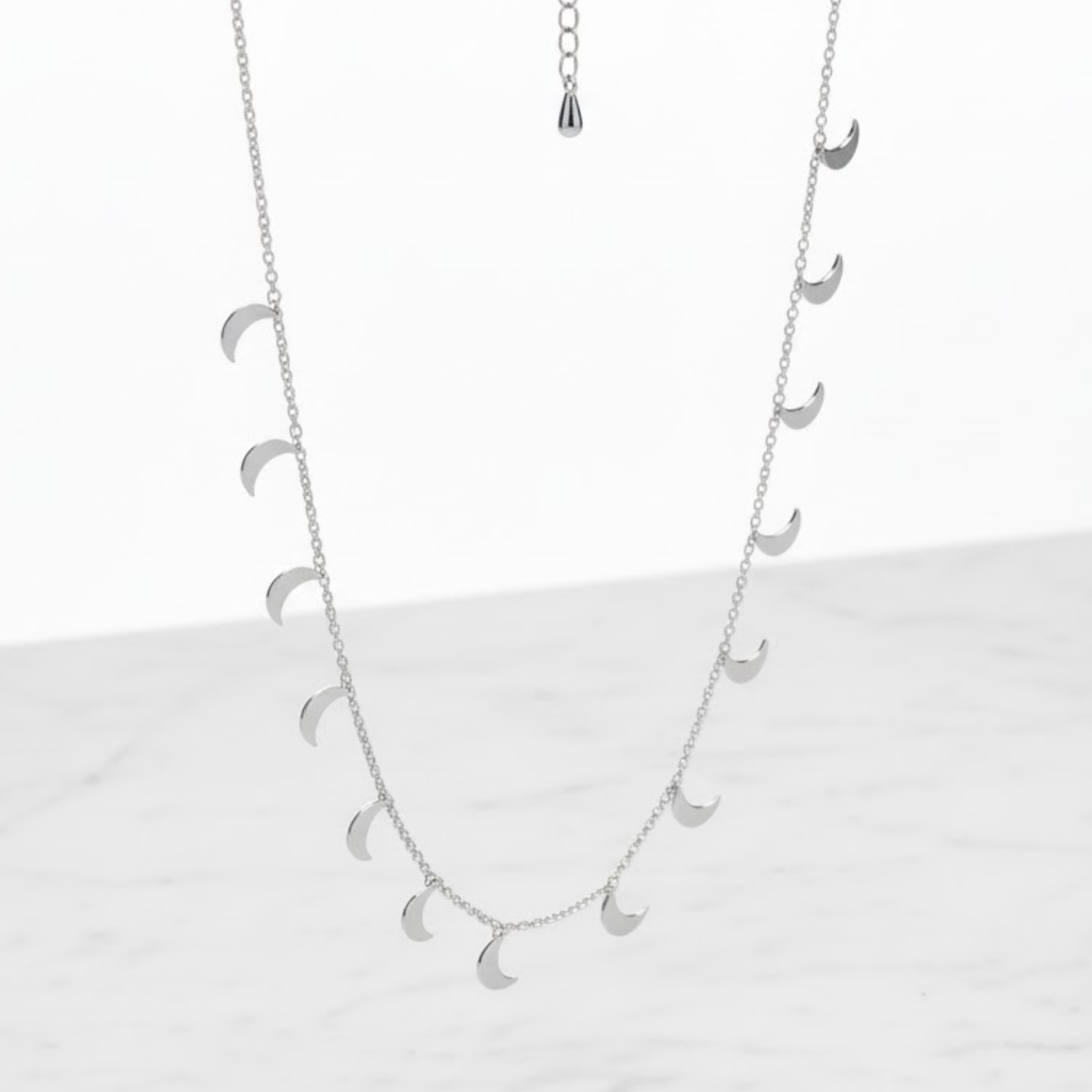 House of Hide Summer Moonlight Stainless Steel Necklace Perth Australia modern celestial jewellery design