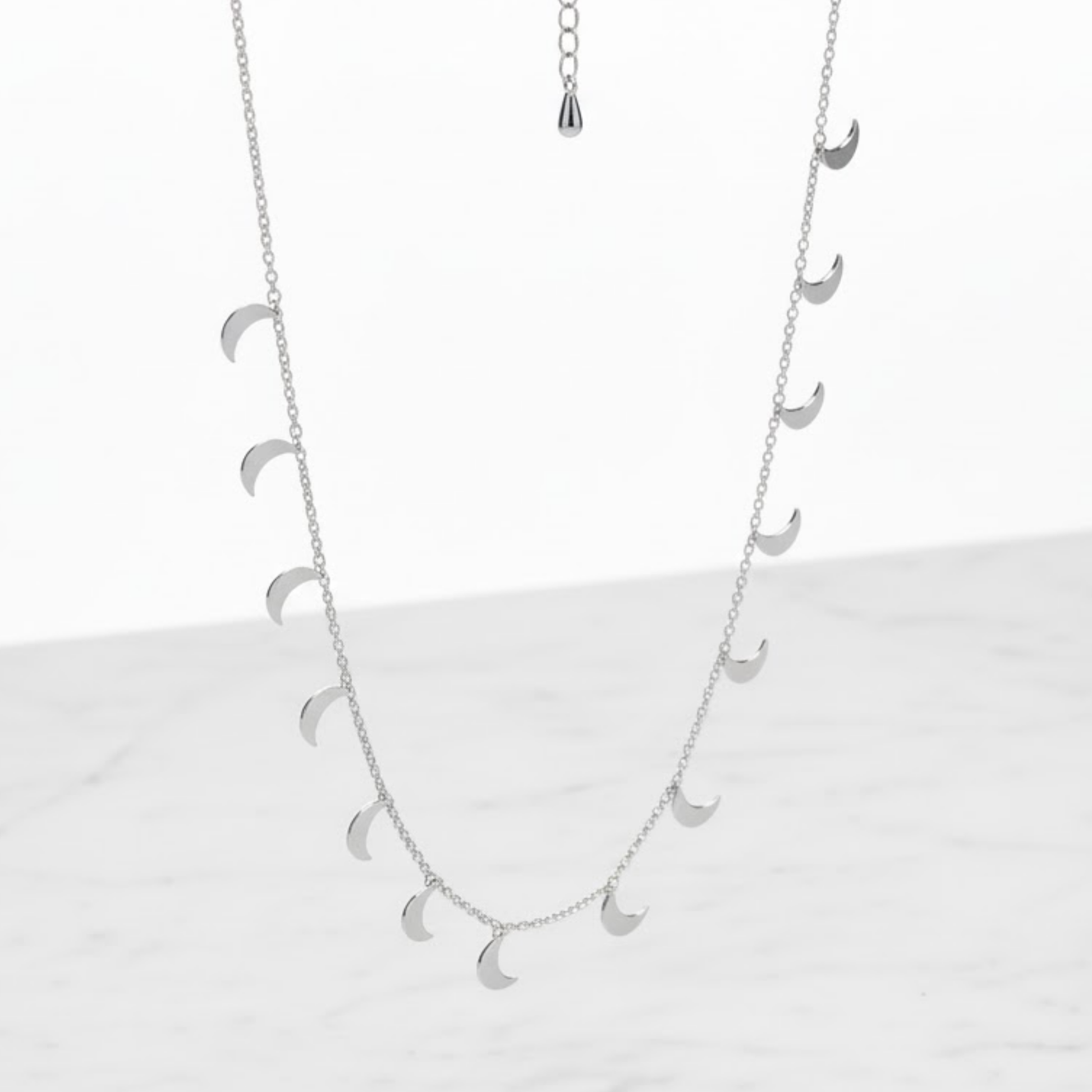 House of Hide Summer Moonlight Stainless Steel Necklace Perth Australia modern celestial jewellery design