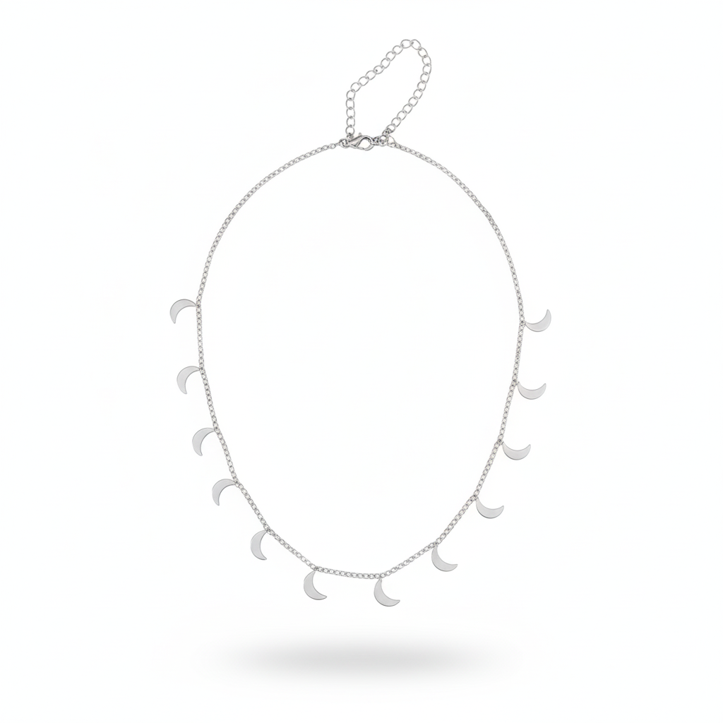 Summer Moonlight Necklace Perth Australia House of Hide minimalist stainless steel piece inspired by moonlight