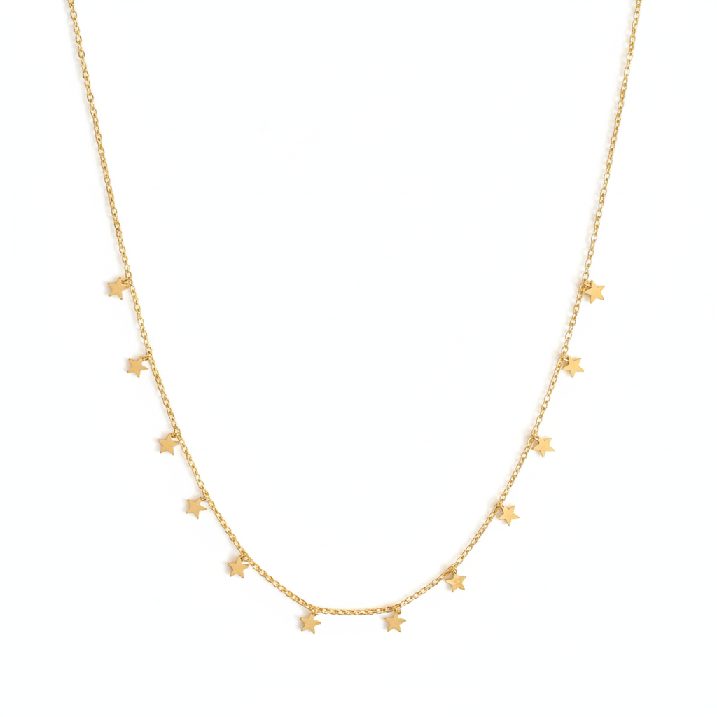 Summer Starfall Necklace Perth Australia House of Hide featuring gold-plated chain with delicate star charms