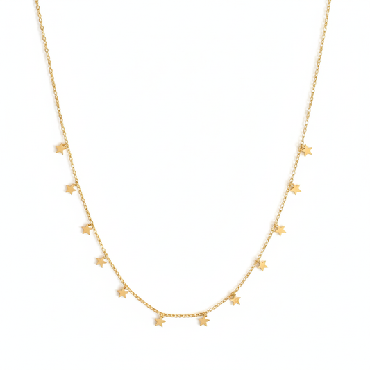 Summer Starfall Necklace Perth Australia House of Hide featuring gold-plated chain with delicate star charms