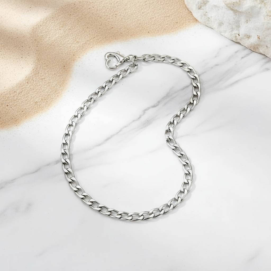 Elegant silver link necklace Perth Australia House of Hide coastal-inspired jewellery