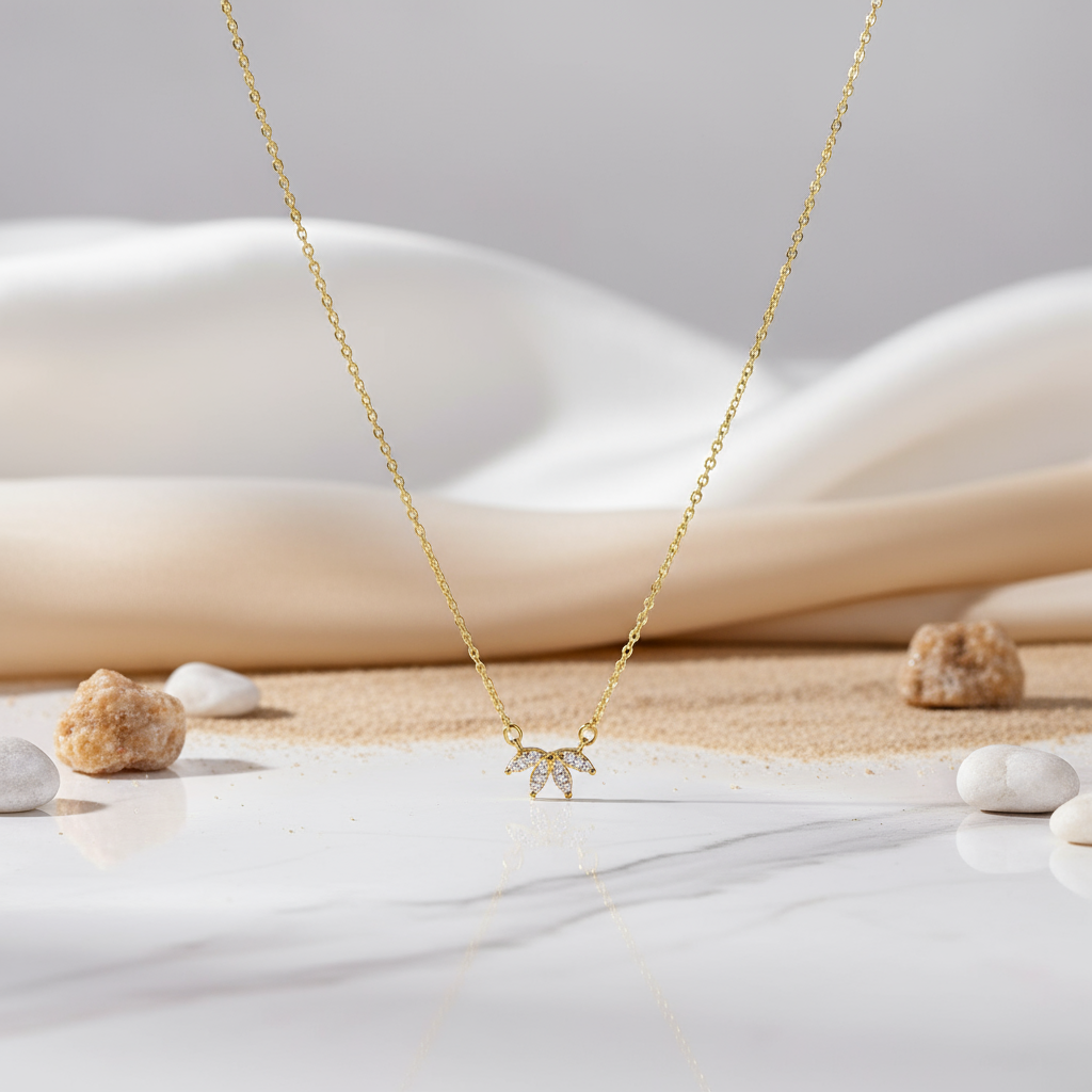 Nature-inspired gold layered necklace – Sunlit Eden jewellery by House of Hide Australia