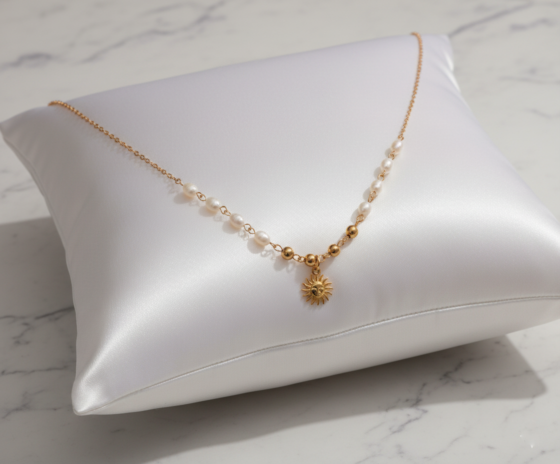 House of Hide Sunlit Pearl Necklace Australia elegant gold jewellery with pearl charm