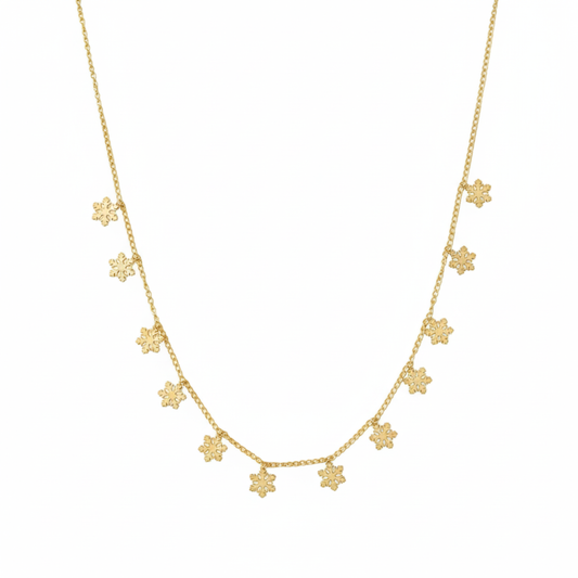 Sunlit Snowfall Necklace House of Hide Perth Australia luxury gold jewellery with stones and nature elements