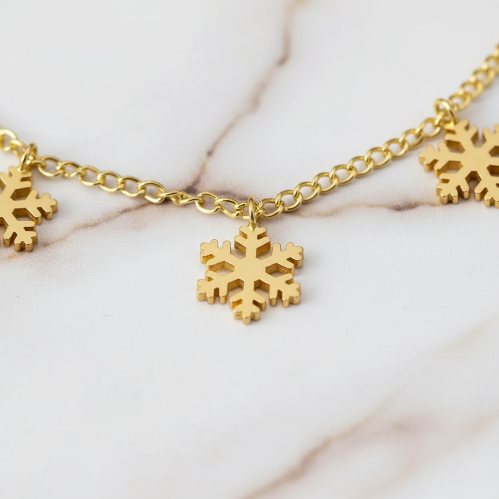 Elegant gold necklace Perth Australia House of Hide Sunlit Snowfall piece styled with stones and grass