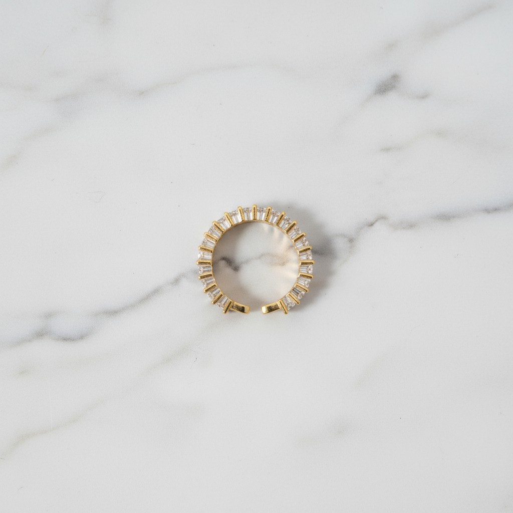 House of Hide Sunset Bloom Ring Australia elegant gold ring with sparkling zircon inlay