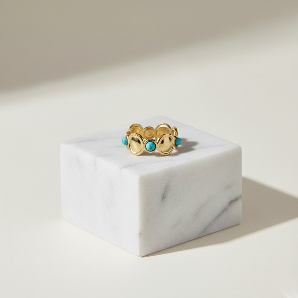 Turquoise Tropic Bracelet Perth House of Hide handcrafted gold and turquoise beaded jewellery