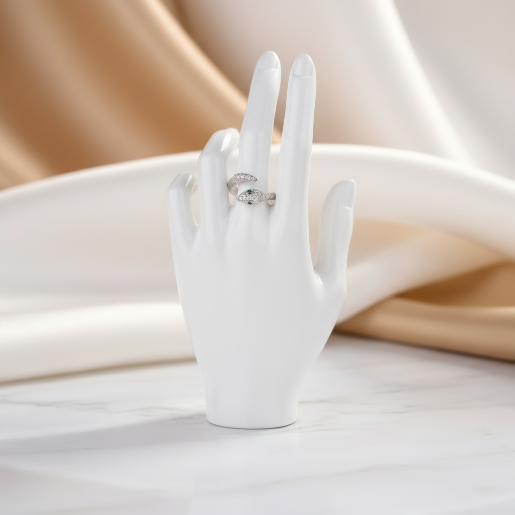 Venom Luxe Gothic Zircon Band Perth Australia bold gothic silver ring with zircon gemstone