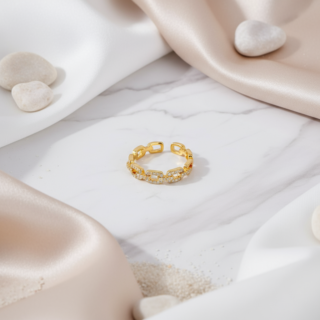 Elegant gold chain ring inspired by vintage style – Houseofhide jewellery Australia