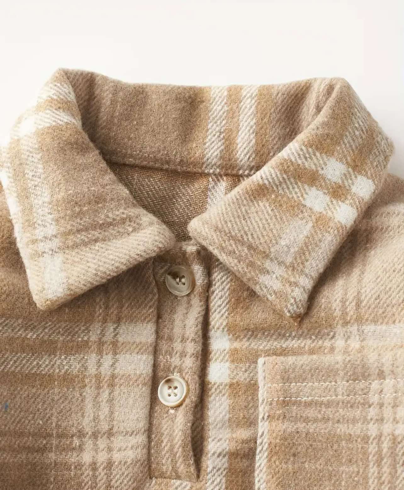 Western checkered plaid flannel romper for babies and toddlers, soft and cozy for cooler weather.